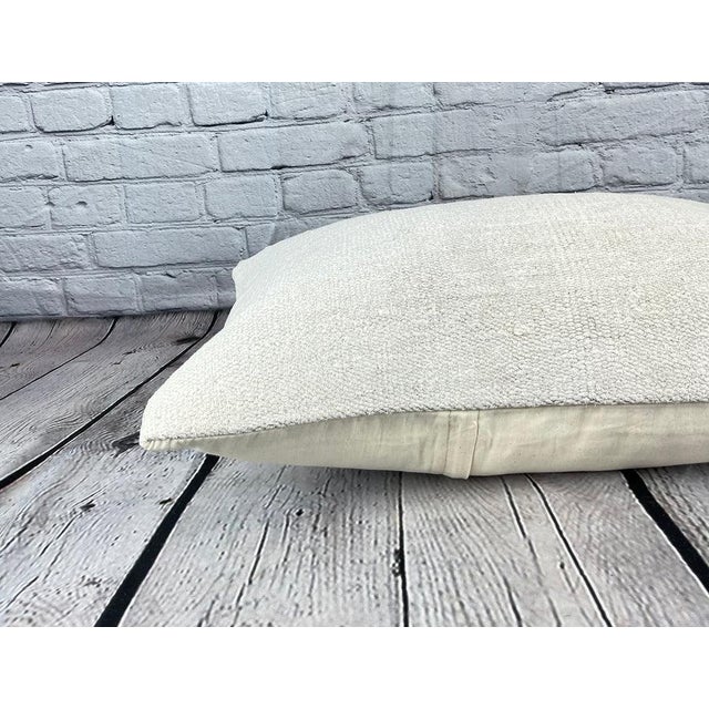 16 x 24 Hemp Pillow Turkish Cushion Natural White Pillow Cushion Cover For Sale - Image 4 of 4