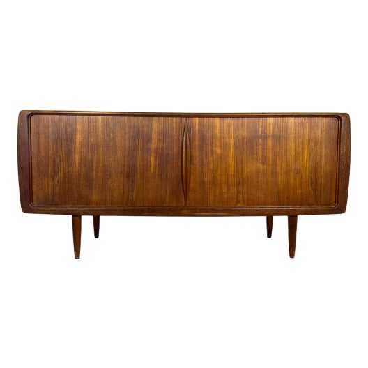 Mid-Century Teak Sideboard with Retractable Doors, 1960s For Sale