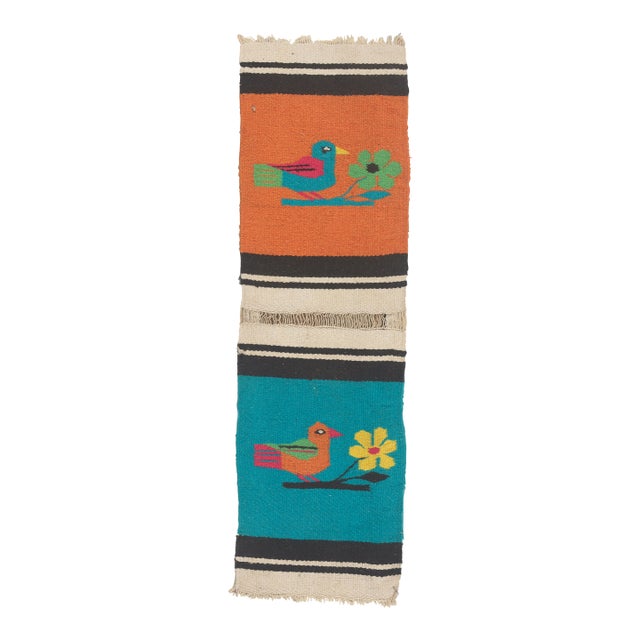 Vintage Mexican Zapotec Rug, 01'00 X 03'02 For Sale
