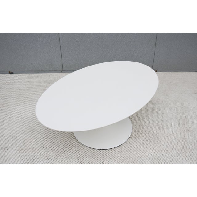 White Mid-Century Modern Eero Saarinen Style 42" Oval White Tulip Coffee Table For Sale - Image 8 of 18