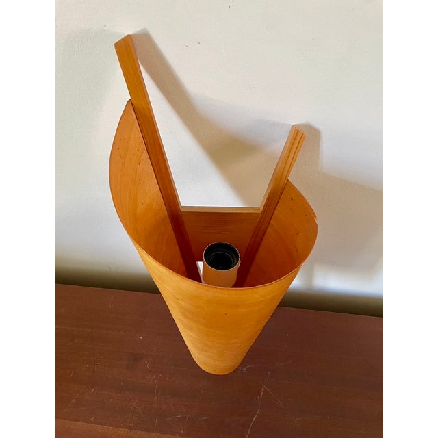 Wood Wood Veneer Leaf Wall Sconce, 1980 For Sale - Image 7 of 11