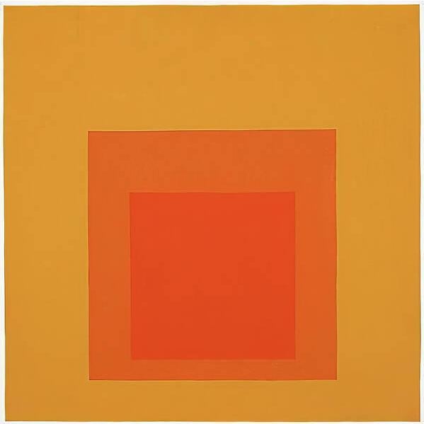 Contemporary Albers Print, Orange For Sale