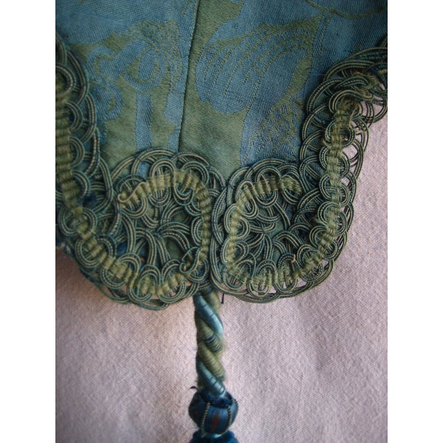 Mid 19th Century Napoleon III Bleu Silk Valence For Sale - Image 12 of 14