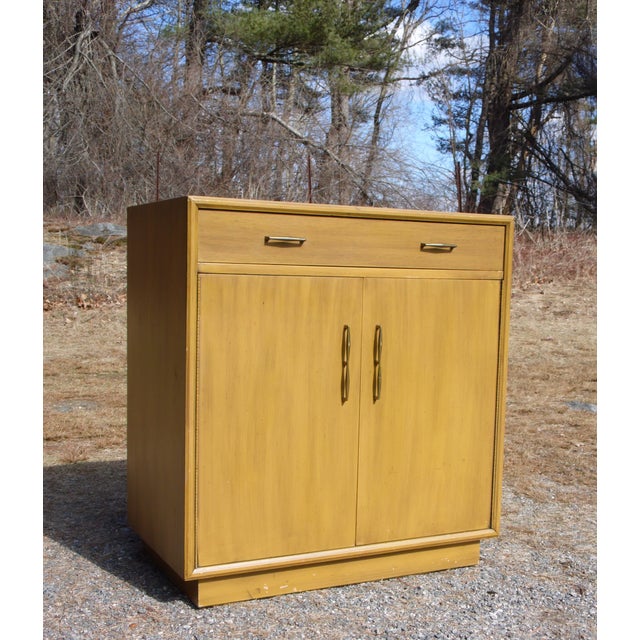 Vintage Mid Century Modern Lane Upright Space Saver Cedar Chest Storage