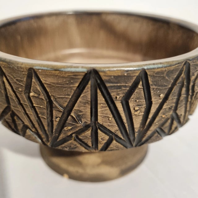 Ceramic Mid-Century Modern Tilgmans Keramik Pedestal Bowl – Sweden, 1960s For Sale - Image 7 of 7