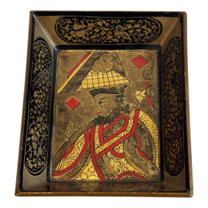 18th Century Anglo-Indian Lacquered Tray – King of Diamonds Motif, Dorothy G. Hale Provenance