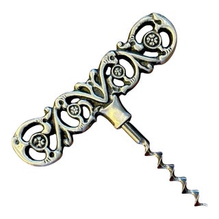 Vintage Norwegian Hand Cast Pewter Cork Screw / Bottle Opener For Sale