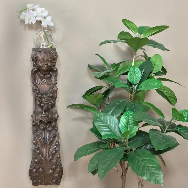 18th Century Pilaster Carving is a marvel of the wood sculptor's art! Hand-carved from a solid block of old-growth oak to...