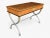 English Refined Neoclassical French Empire Desk With Leather Top and Sculptural X Base For Sale - Image 3 of 18