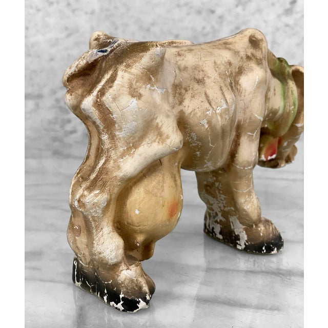 Mid 20th Century Vintage Traditional Farmhouse Chalkware Milking Cow Sculpture For Sale - Image 5 of 9