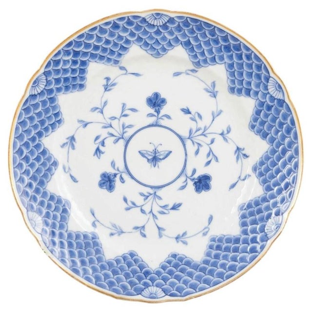 19th Century Antique Porcelain Dinner Plate with Butterfly Pattern from Bing & Grøndahl, 1880s For Sale - Image 5 of 5