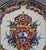 Vintage Faience F. Sant 'Anna Portugal Majolica Coat of Arms Wall Hanging Platter For Sale - Image 6 of 13
