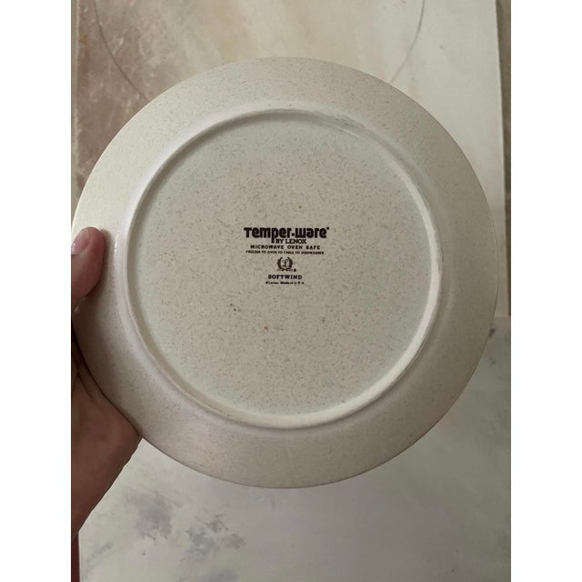 Mid 20th Century Softwind Stoneware by Temperware - A Wedgwood Company - 8” Plates - Set of Seven (7) For Sale - Image 10 of 10