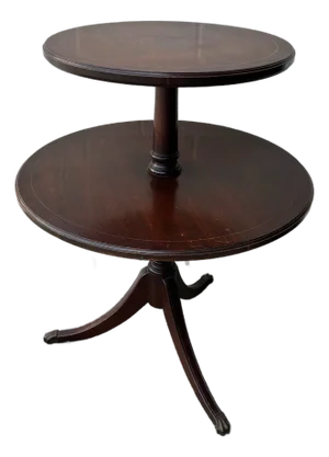 Vintage Mahogany Two-Tier Claw Foot Dumbwaiter / Butler Table by Zangerle Tables