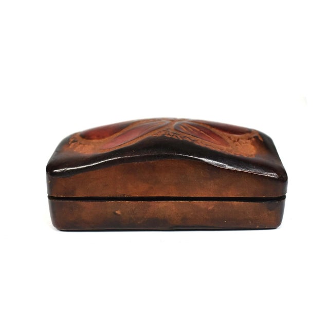 Italian 1990s Small Handmade Italian Leather Box by Piero Capecchi For Sale - Image 3 of 8
