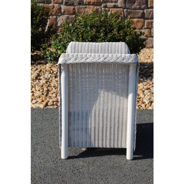 1980s Lloyd Loom Wicker Side Tables With Glass Tops—A Pair For Sale - Image 6 of 18