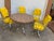 Gold Set of Vintage Mid Century Chromes and Yellow Vinyls Four Chairs and Table For Sale - Image 8 of 8