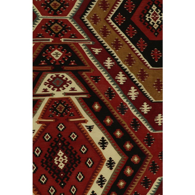 Tribal Handwoven Vintage Mid-Century Kilim Rug in Red Geometric All Over Pattern For Sale - Image 3 of 7