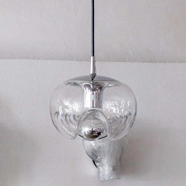 1970s German Clear Glass Hanging Light, 1970 For Sale - Image 5 of 10