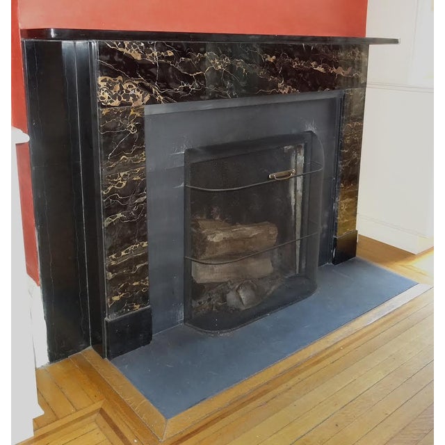Antique Mantel Black and Portoro Marble For Sale In New York - Image 6 of 9