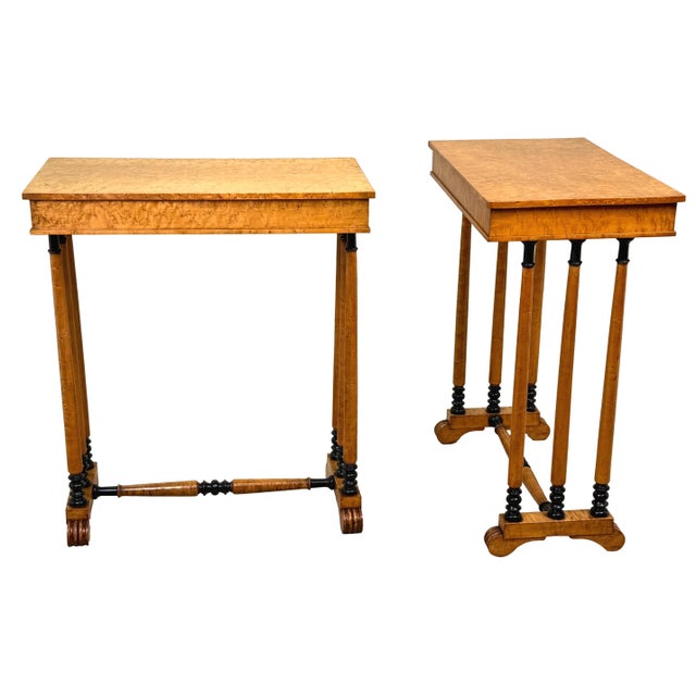 Wood Early 18th Century Regency Birdseye Maple Occasional Tables, Set of 2 For Sale - Image 7 of 17