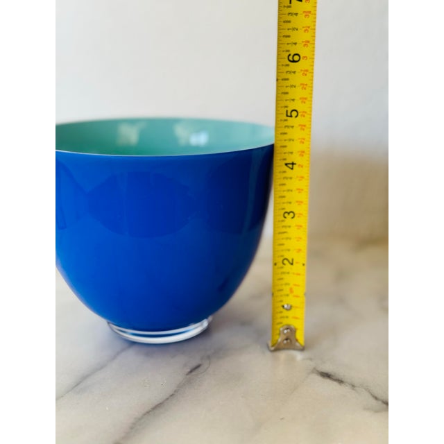 Glass Vintage Signed Czech Cased Glass Art Bowl For Sale - Image 7 of 7