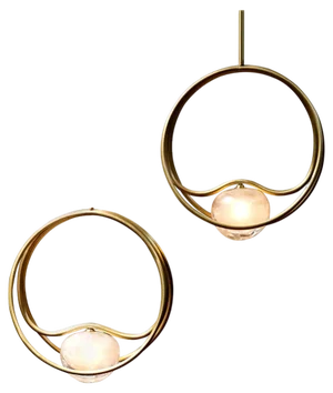 Brass Pulsar Singolo Hanging Lights, Set of 2