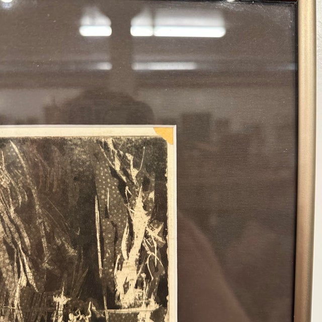 Black 1961 Abstract Studio Proof “Garden” by H Norman Schnepf Block Print For Sale - Image 8 of 12