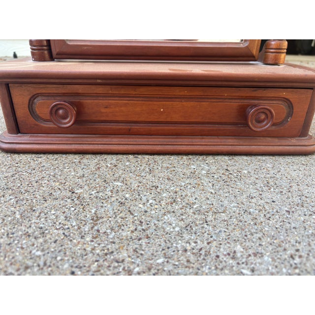 1940s 1940s Walnut Gentleman's Shaving Mirror With a Drawer, Davis Cabinet Co. For Sale - Image 5 of 6