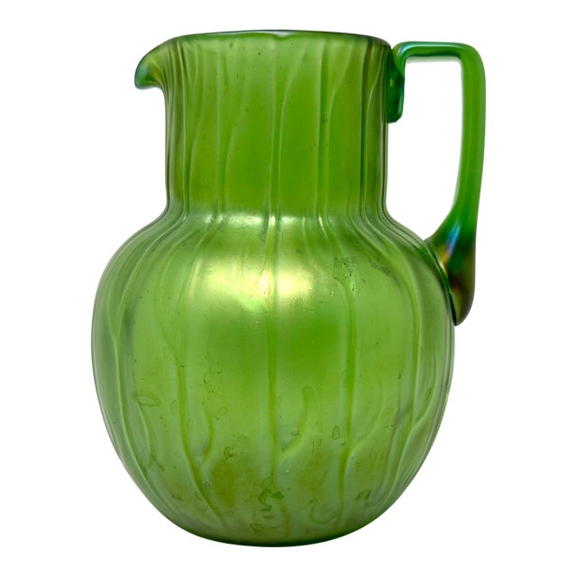 Antique Loetz Art Nouveau Iridescent Glass Pitcher Chairish