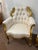 Early 20th Century French Louis XV Style Pair of Gilded Gold Creme Tufted Chairs For Sale - Image 6 of 12