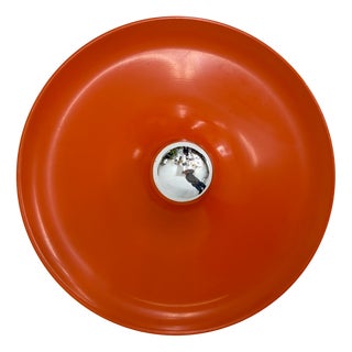 Mid-Century Modern Honsel Orange Space Age Disc Lamp by Charlotte Perriand for Les Arcs, 1970a For Sale