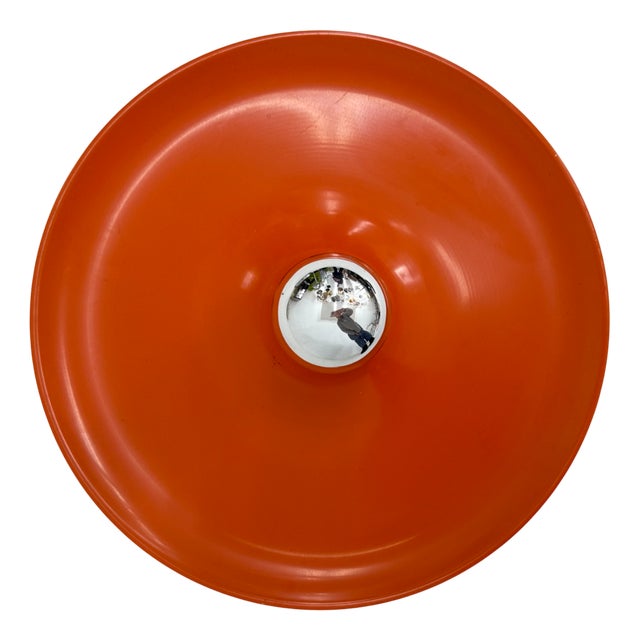 Mid-Century Modern Honsel Orange Space Age Disc Lamp by Charlotte Perriand for Les Arcs, 1970a For Sale