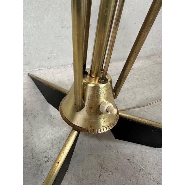 Metal Vintage Brass Floor Lamp from Lunel, 1950s For Sale - Image 7 of 12