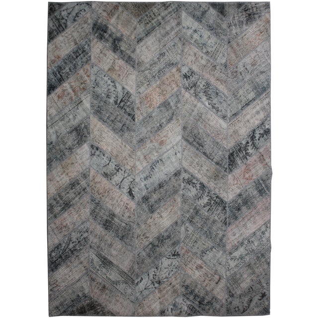 Modern Hand Knotted Patchwork Kilim by Aara Rugs Inc. - 10'2" X 8'0" For Sale - Image 3 of 3