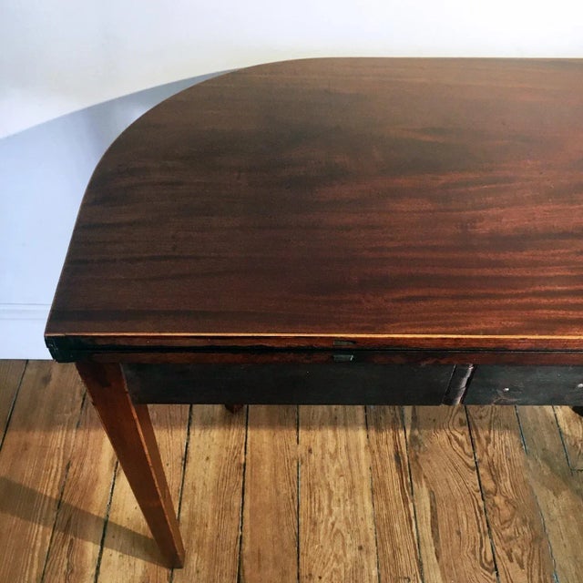 Brown 18th Century Hepplewhite Period Mahogany Demilune Cards Table For Sale - Image 8 of 13