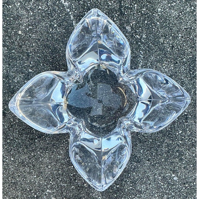 Glass Vintage Boho Orrefors Glass Lotus Bowl For Sale - Image 7 of 7