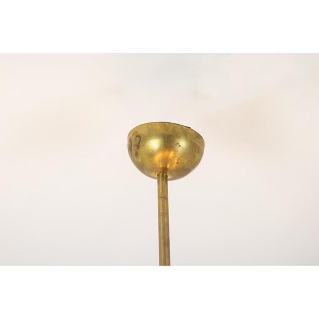 Italian Matte Gilded Brass Chandeliers, 1970s For Sale - Image 9 of 10