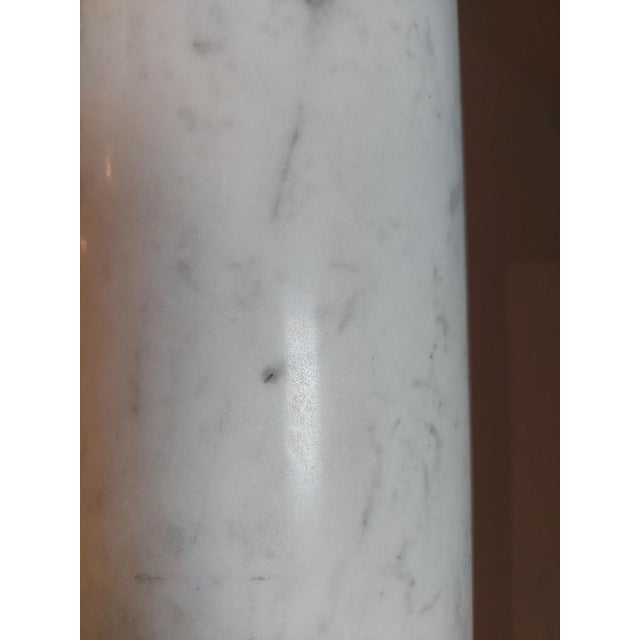 Antique White Marble Columns or Pedestals, Set of 2 For Sale - Image 4 of 14