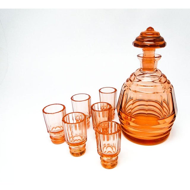 Art Deco Liquor Set from Moser, Czechoslovakia, 1930s, Set of 7 For Sale - Image 10 of 18