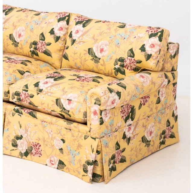 Yellow Floral Pattern Upholstered Sleeper Sofa For Sale - Image 9 of 14