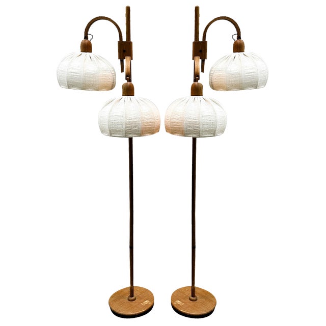 Vintage Danish Adjustable Teak Standing Lamp from Domus, 1970s For Sale