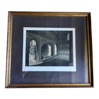 1812 Antique Porch of Henry 7th Chapel Thompson Aquatint Print For Sale