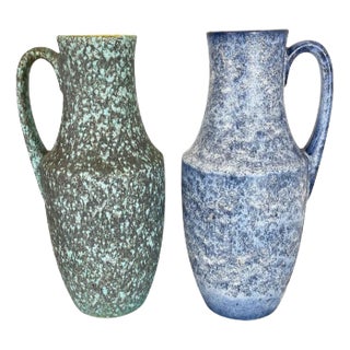 Fat Lava Ceramic Vases from Scheurich, Germany, 1970s, Set of 2 For Sale