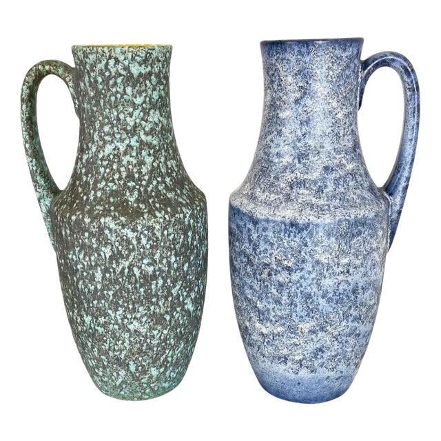 Fat Lava Ceramic Vases from Scheurich, Germany, 1970s, Set of 2 For Sale