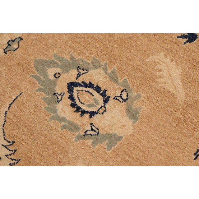 Transitional 1990s Classic Ziegler Brown Blue Hand-Knotted Wool Rug - 10'0'' X 13'9'' For Sale - Image 3 of 8