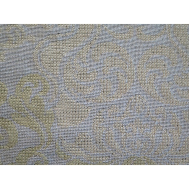 Palatial Approx 14 X 25 Yellow Damask Print Vintage Rug For Sale In Philadelphia - Image 6 of 10