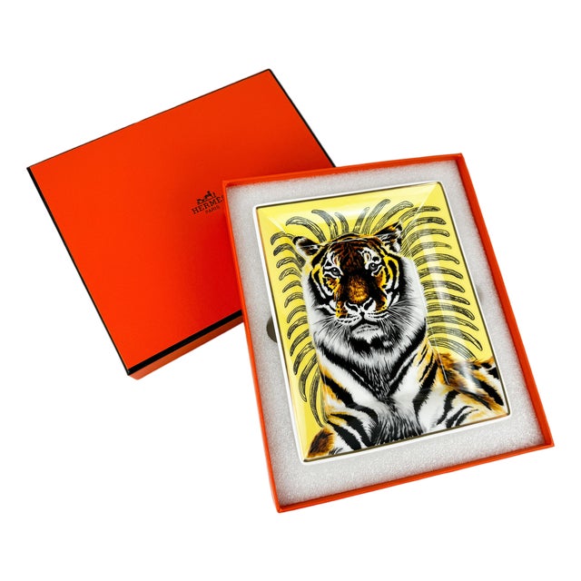 Hermès “Tigre Royal” Porcelain Vide-Poche by Christiane Vauzelles For Sale