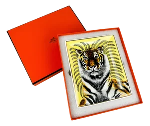 Hermès “Tigre Royal” Porcelain Vide-Poche by Christiane Vauzelles