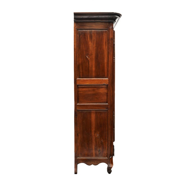 Wood Period French Antique Louis XV Armoire For Sale - Image 7 of 9